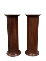 Pair of Bombay Co. Mahogany Column Pedestals