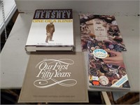 Milton Hershey Items and Button Collector Book