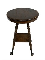 Antique round Top Side Table w/ Ball & Claw Feet