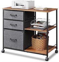 DEVAISE 3 Drawer File Cabinet Storage (Rustic Brow
