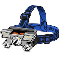 Rechargeable LED Headlamp with Five Bright Heads