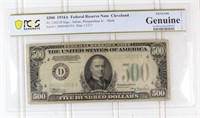 1934-A $500 Federal Reserve Note PCGS Genuine