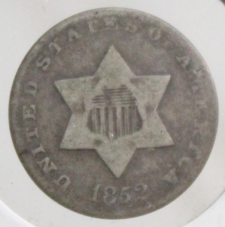 1852 Silver 3 Cent Piece VF