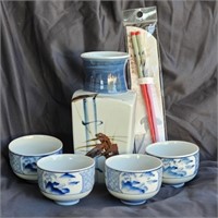 Asian Vessel, Tea Cups & Chopsticks