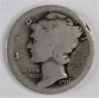 1916-D Mercury Liberty Silver Dime