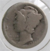 1921-P Mercury Liberty Silver Dime
