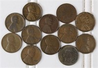 (12) Assorted Older Cents (Indian Head, Wheat)