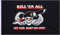 Kill Em All Let God Sort Em Out Flag Military 3' '