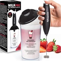 $12  PowerLix Handheld Milk Frother  Foam Maker