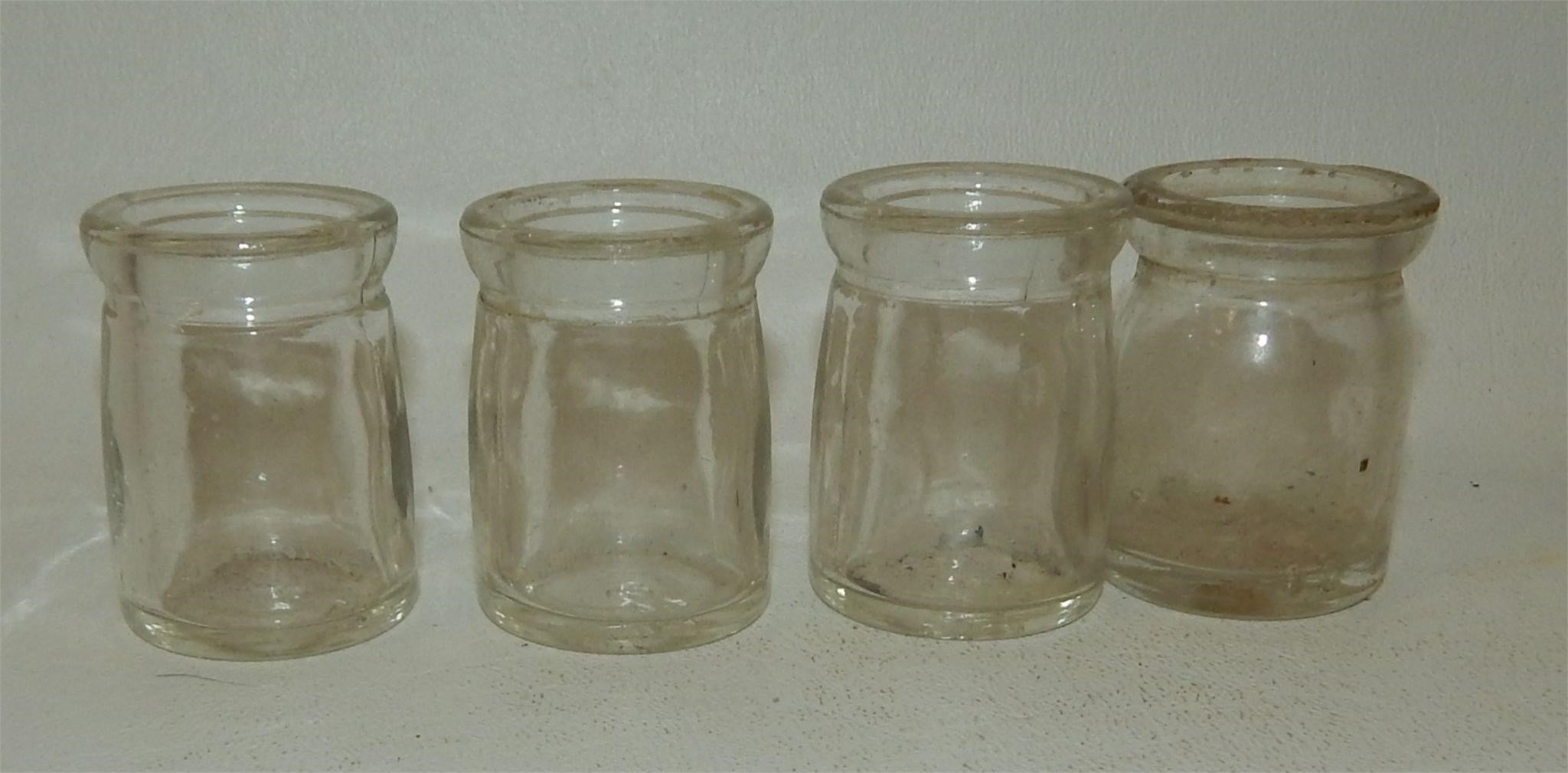 4 Restaurant/Diner Individual Glass Creamers
