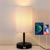 Touch Bedside Lamp  White  Metal Base