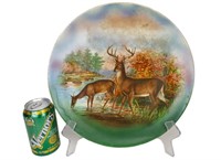 12.5" HAND PAINTED WHITE TAIL BUCK & DOE PLATE