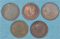 5 - 1800s Hard Times Tokens
