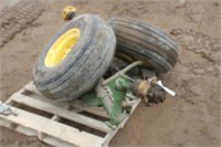 Schwartz HD Wide Front Tractor Axle w/ Rims & Tire