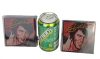 2 SETS OF 4 NEW GLASS ELVIS COASTERS