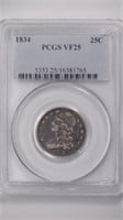 1834 Capped Bust Quarter PCGS VF25