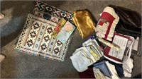 Linen lot pillow cases,laundry bag,panels of curta