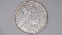 1908 Straits Settlement 1 Silver Dollar