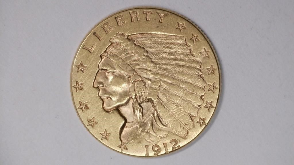 1912 Gold $2.50 Indian