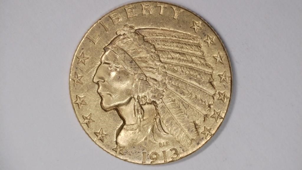 1913 Gold $5 Indian