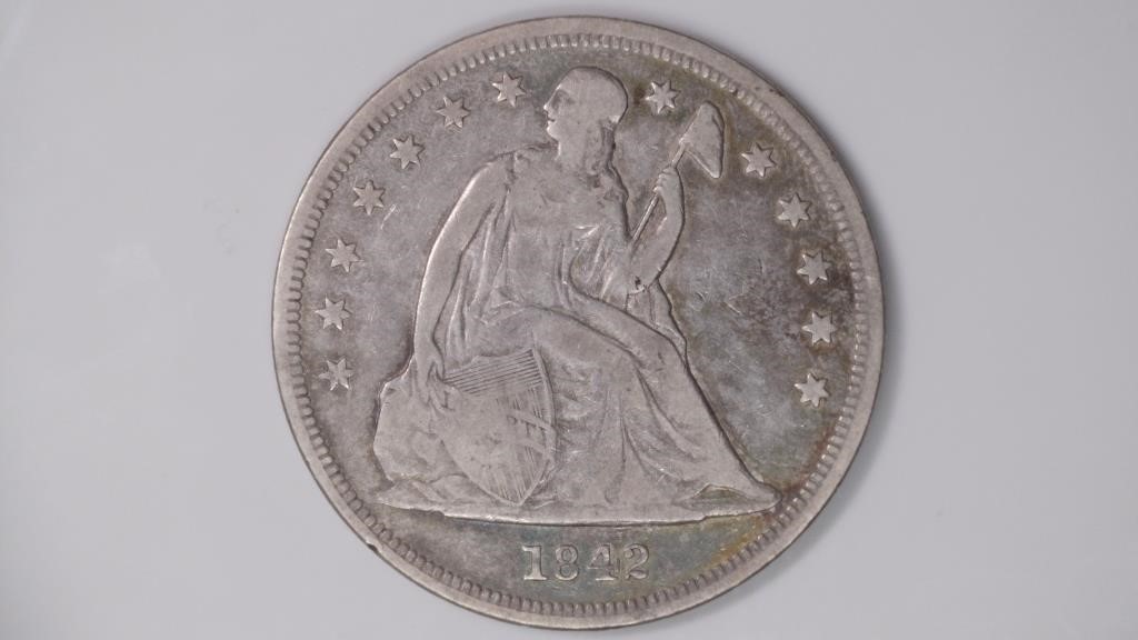 1842 Seated Liberty Silver Dollar