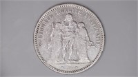 1873-A France 5 Francs Silver