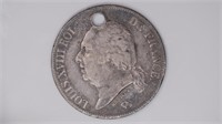 1824-A France 5 Francs Silver