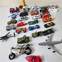 Diecast 1:64 Lot Of 30 Cars, Tank, Airplane
