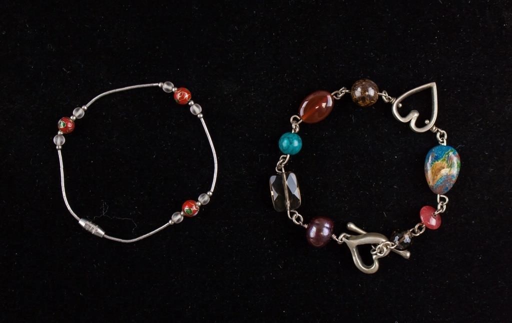 Two Stone and Gem Beads Bracelets