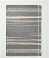 5'x7' Wool Blend Variegated Stripe Area Rug