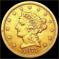 1871-S $2.50 Gold Quarter Eagle NEARLY