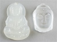 Two Crystal Buddha Head & Buddha Pendent