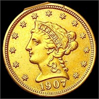 1907 $2.50 Gold Quarter Eagle CLOSELY