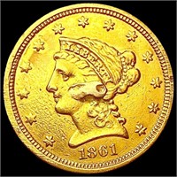 1861 $2.50 Gold Quarter Eagle CLOSELY