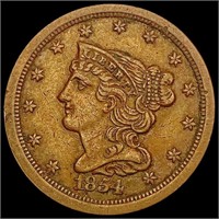 1854 Braided Hair Half Cent CLOSELY UNCIRCULATED