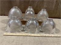 7 clear glass lamp shades in different sizes