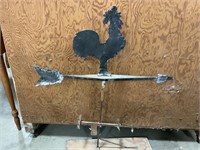 Hand cut Rooster weather vane, 33 1/2 inches high