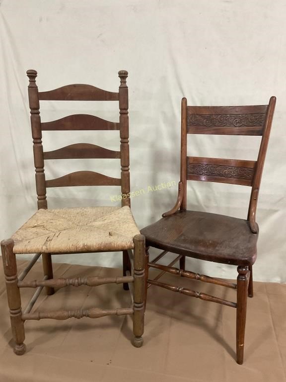 Pressed back chair and woven chair