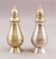Pair of Engraved Salt and Pepper Shakers