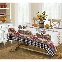 $26  Autumn Farm Truck Tablecloth  52x70 Oblong