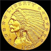1908 $2.50 Gold Quarter Eagle CLOSELY