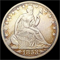 1853-O A+R Seated Liberty Half Dollar NEARLY
