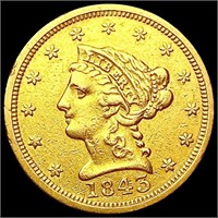 1843 $2.50 Gold Quarter Eagle CLOSELY