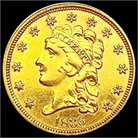 1836 $2.50 Gold Quarter Eagle NEARLY UNCIRCULATED