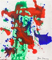 American Oil on Canvas Signed Sam Francis