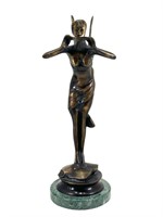 Bronze Fairy Figure w/ Marble Base