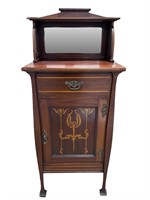 Antique Mahogany Art Nouveau Music Cabinet