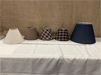 5 lampshades - variety of navy blue