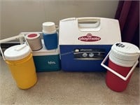 Igloo & Thermos coolers & 2 Aladdin Thermos