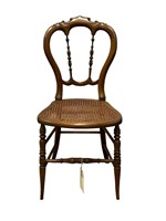 Vintage Cane Seat Spindle Back Chair